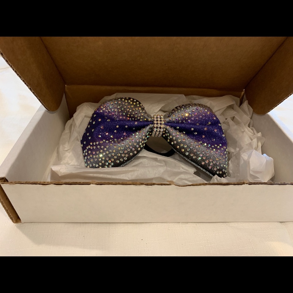Purple and Black Cheer Bow
